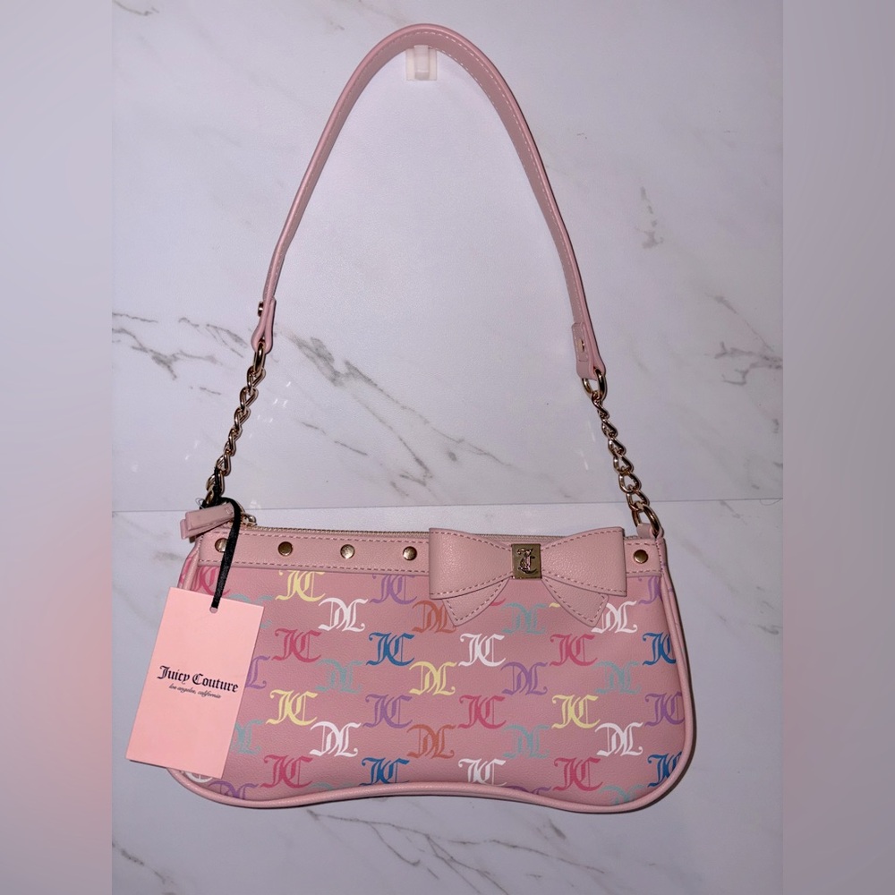 Juicy couture for the girls shoulder bag purse- pink multi pink diamond